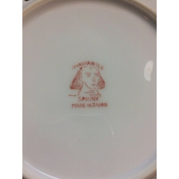 Sphinx Porcelain Plates Reticulated Handpainted Floral 6.25” Set Of 2 Japan Vtg - Picture 8 of 11
